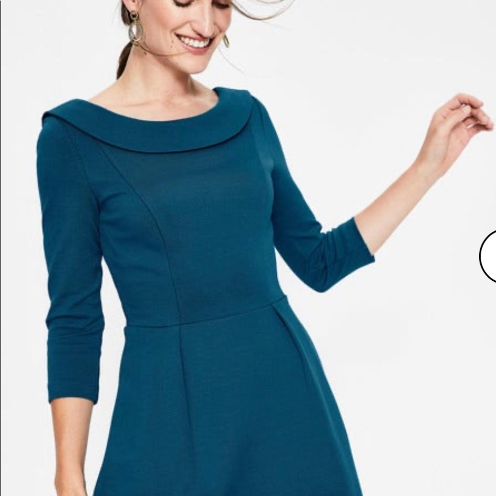 Boden Maddie Ponte Midi Dress - Drummer Blue